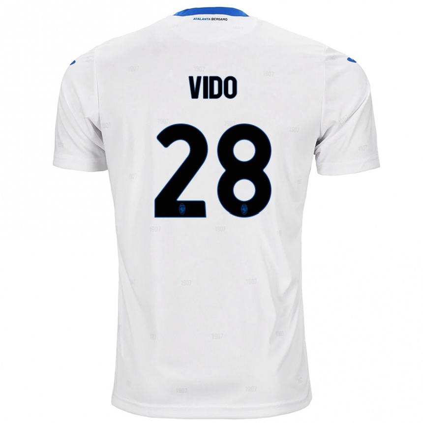 Kids Football Luca Vido #28 White Away Jersey 2024/25 T-Shirt Uk