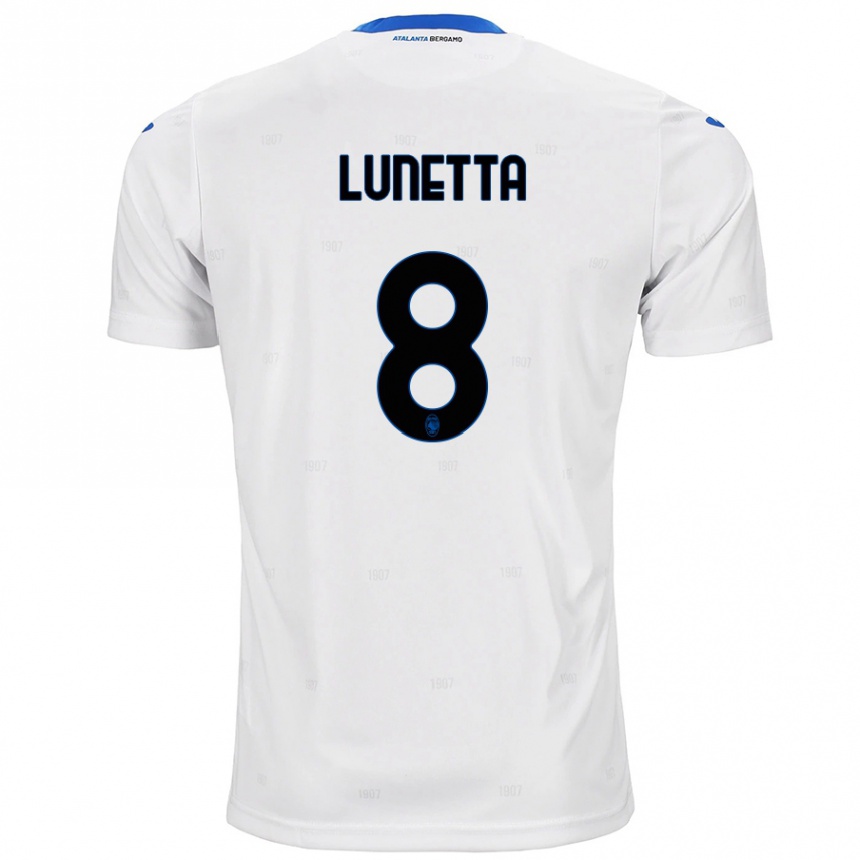 Kids Football Gabriel Lunetta #8 White Away Jersey 2024/25 T-Shirt Uk