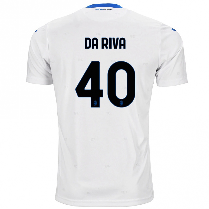 Kids Football Jacopo Da Riva #40 White Away Jersey 2024/25 T-Shirt Uk