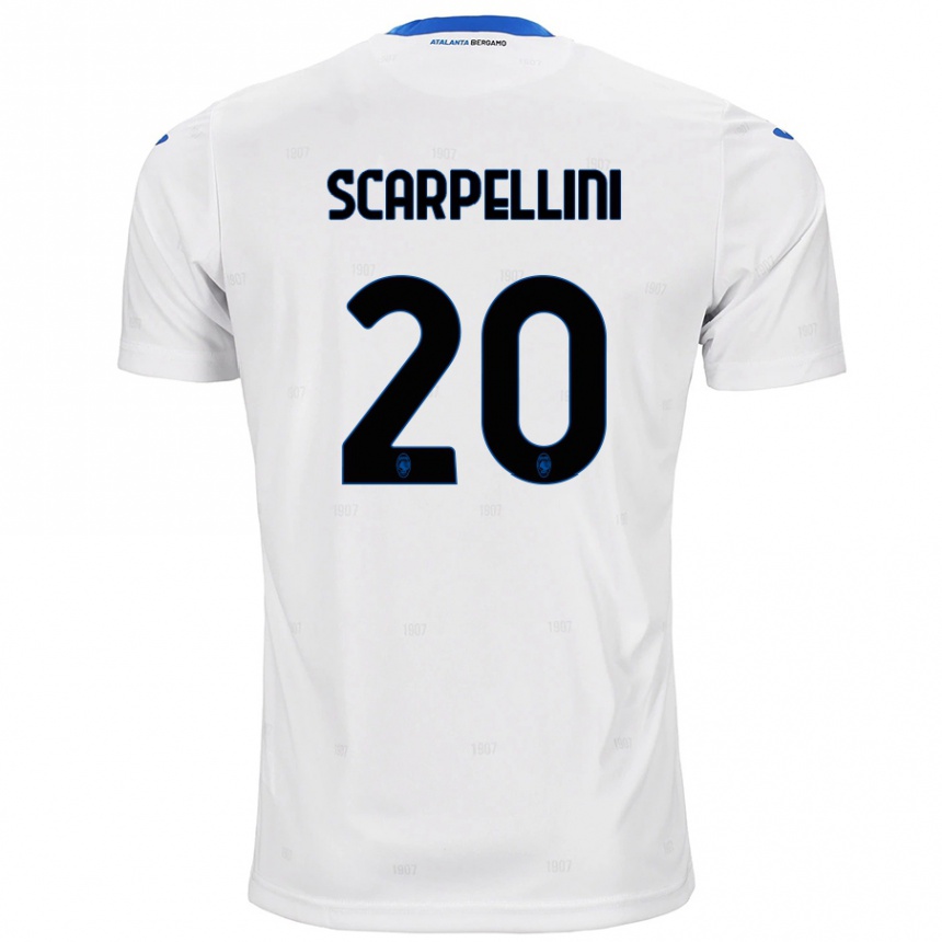 Kids Football Andrea Scarpellini #20 White Away Jersey 2024/25 T-Shirt Uk