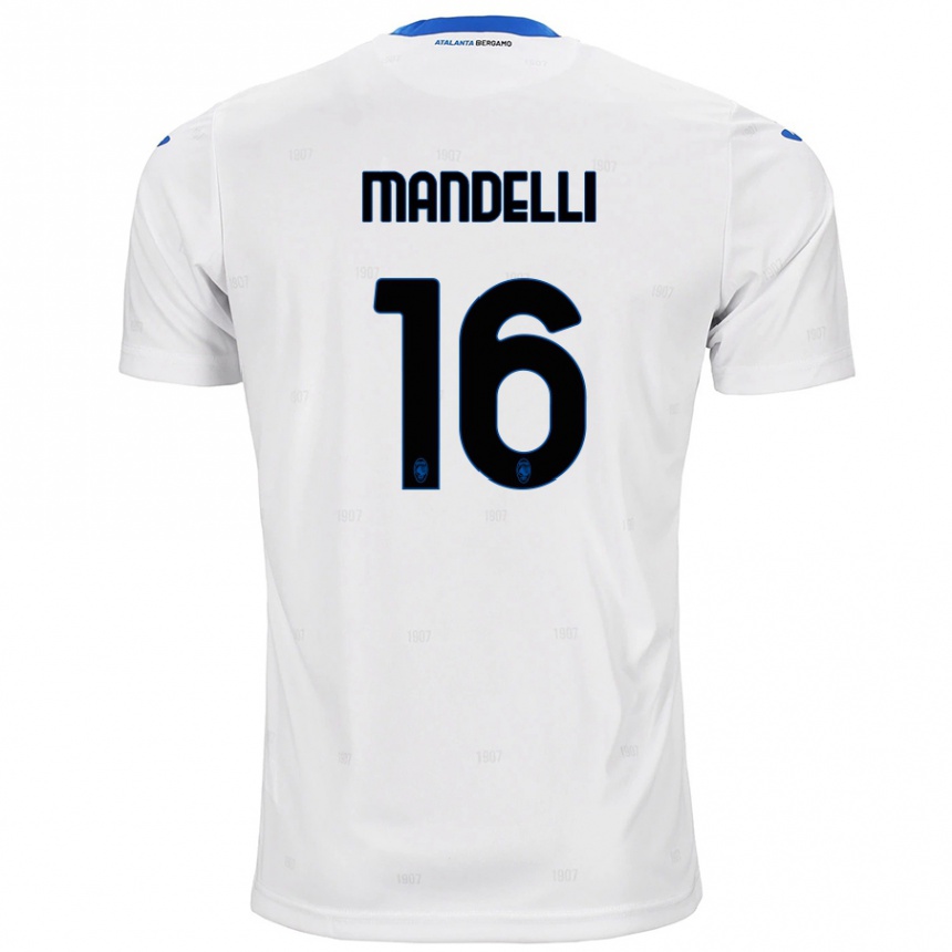 Kids Football Giulia Mandelli #16 White Away Jersey 2024/25 T-Shirt Uk