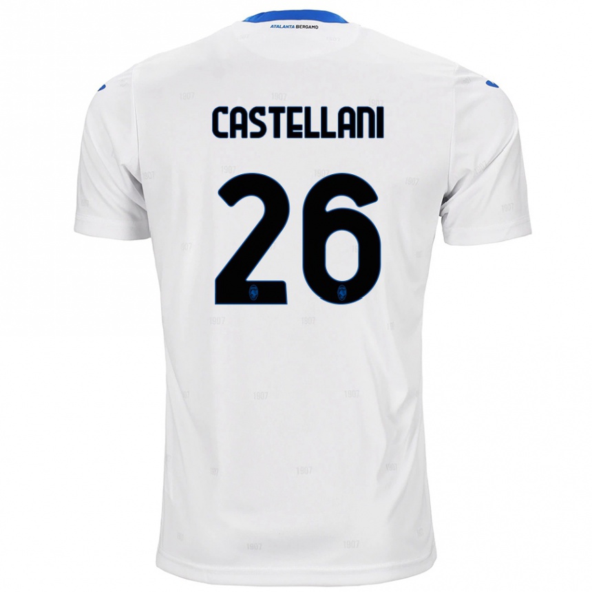 Kids Football Eleonora Castellani #26 White Away Jersey 2024/25 T-Shirt Uk