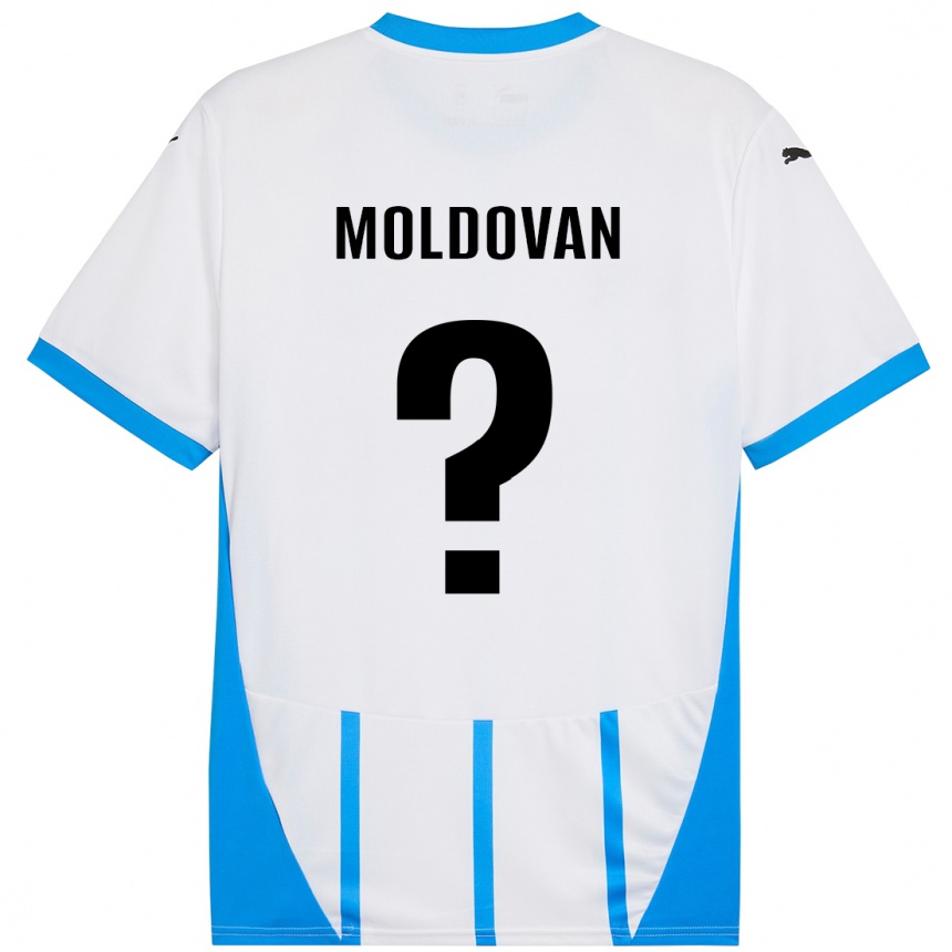 Kids Football Horațiu Moldovan #0 White Blue Away Jersey 2024/25 T-Shirt Uk