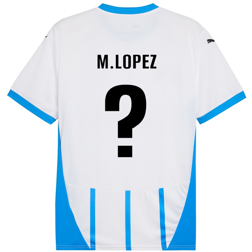 Kids Football Maxime López #0 White Blue Away Jersey 2024/25 T-Shirt Uk