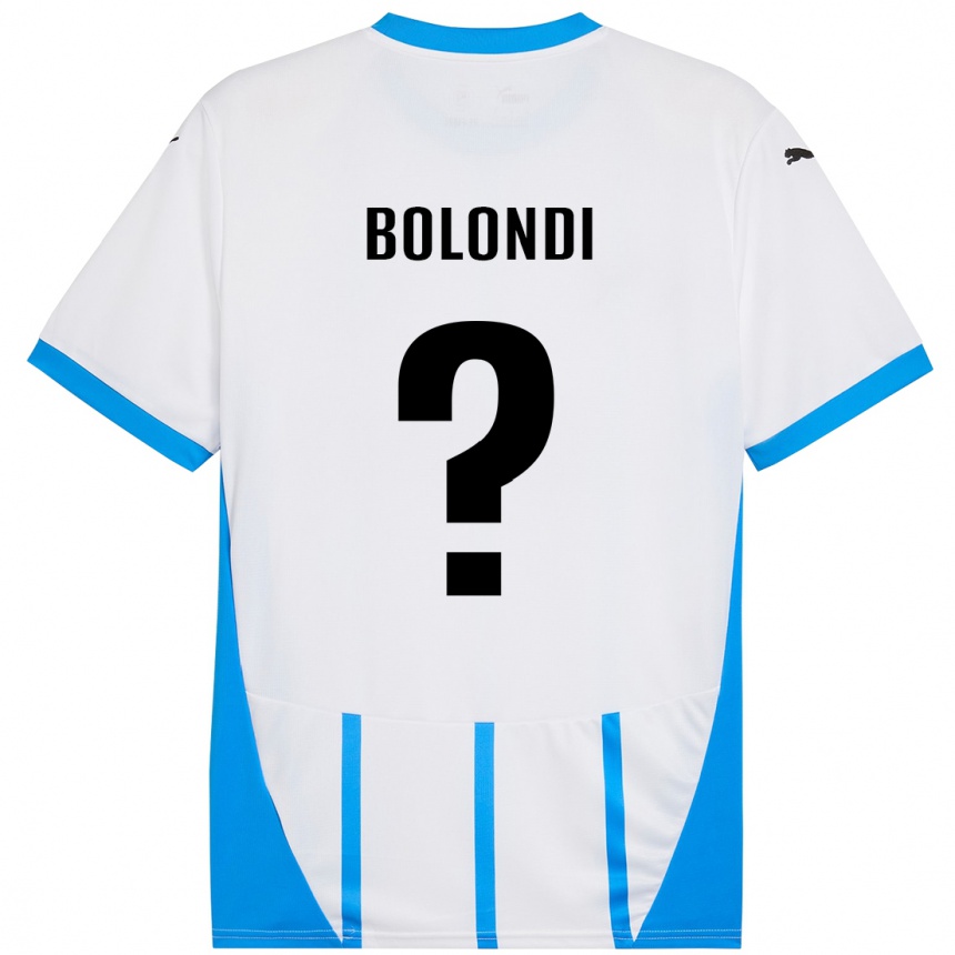 Kids Football Francesco Bolondi #0 White Blue Away Jersey 2024/25 T-Shirt Uk