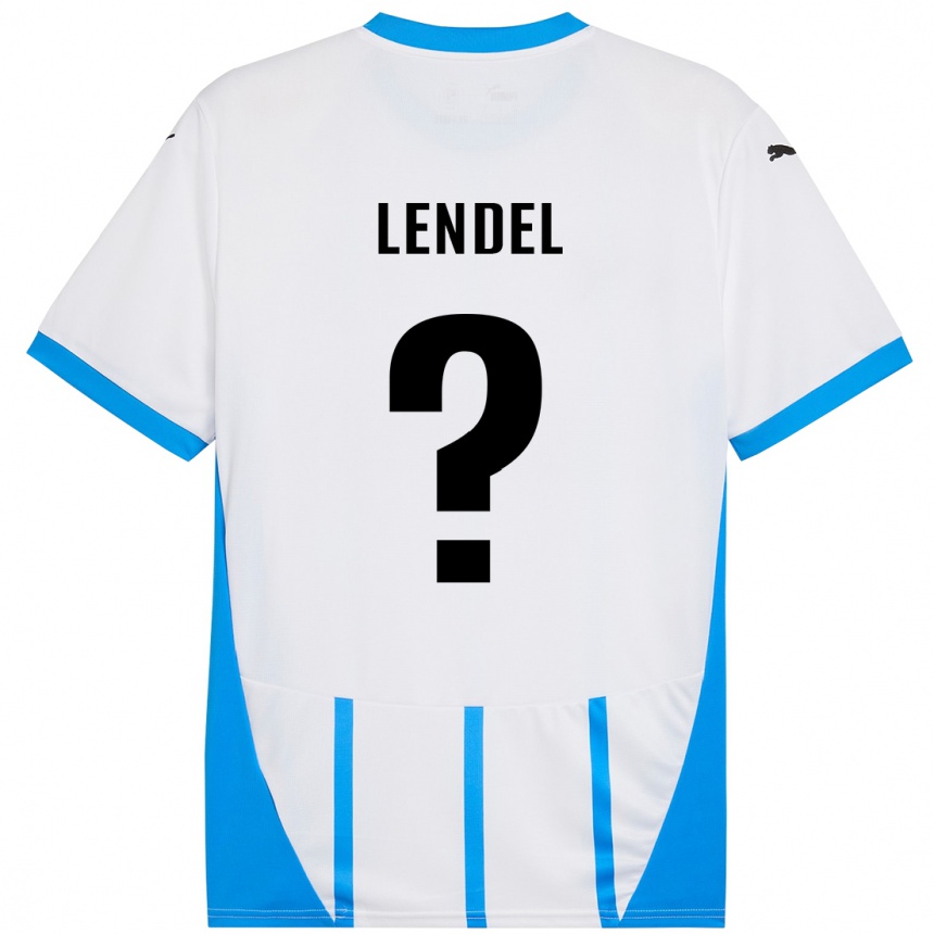 Kids Football Davide Lendel #0 White Blue Away Jersey 2024/25 T-Shirt Uk