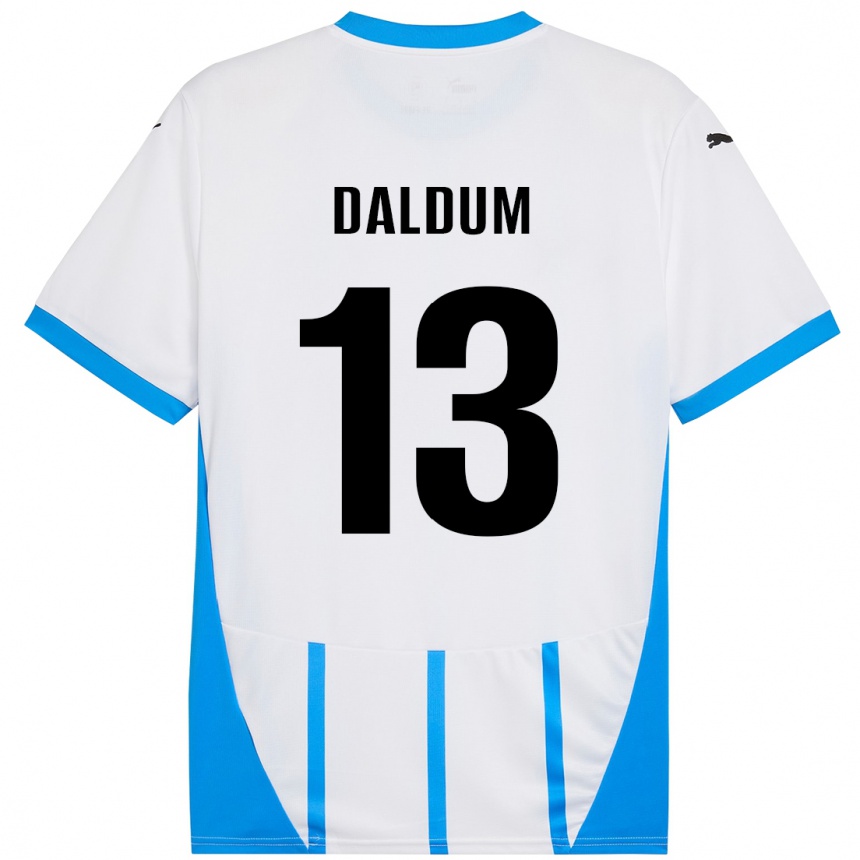 Kids Football Sonosi Daldum #13 White Blue Away Jersey 2024/25 T-Shirt Uk