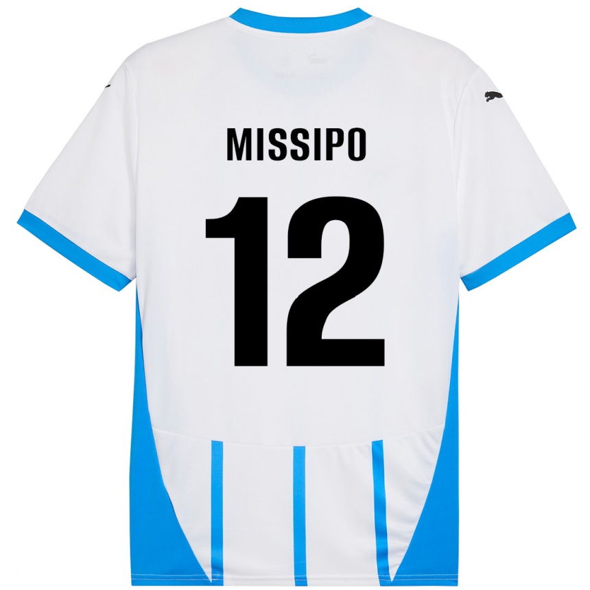 Kids Football Kassandra Missipo #12 White Blue Away Jersey 2024/25 T-Shirt Uk