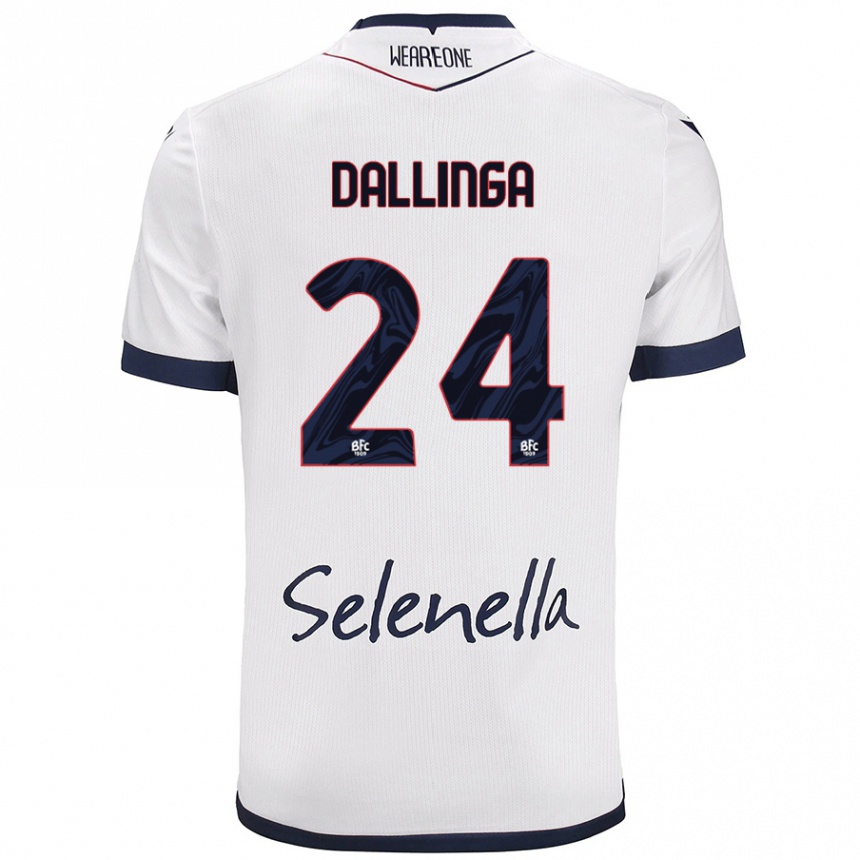 Kids Football Thijs Dallinga #24 White Royal Blue Away Jersey 2024/25 T-Shirt Uk