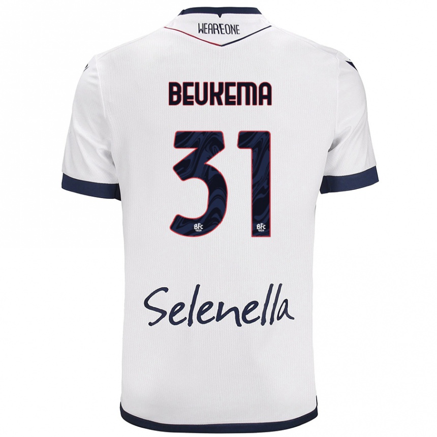 Kids Football Sam Beukema #31 White Royal Blue Away Jersey 2024/25 T-Shirt Uk