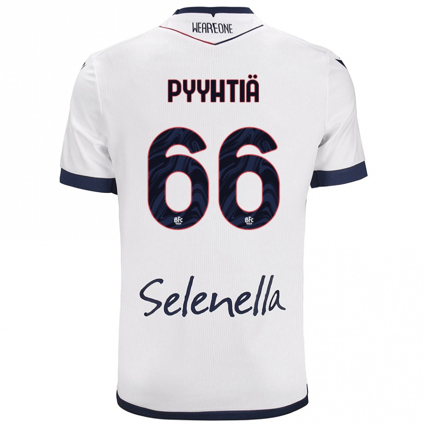 Kids Football Niklas Pyyhtiä #66 White Royal Blue Away Jersey 2024/25 T-Shirt Uk