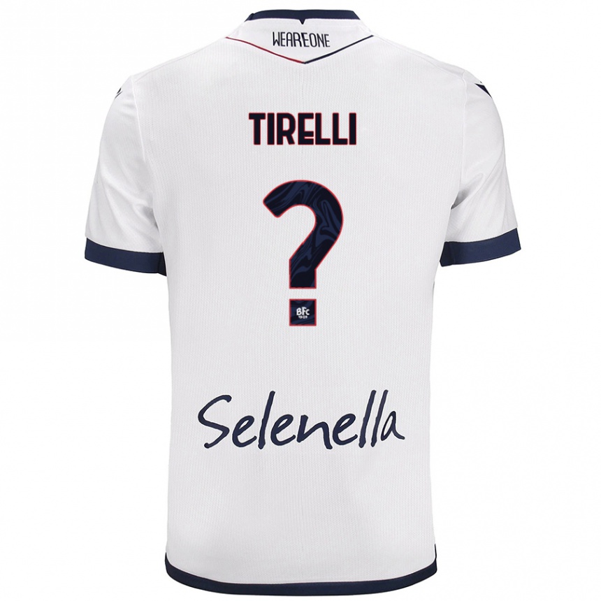 Kids Football Manuel Tirelli #0 White Royal Blue Away Jersey 2024/25 T-Shirt Uk