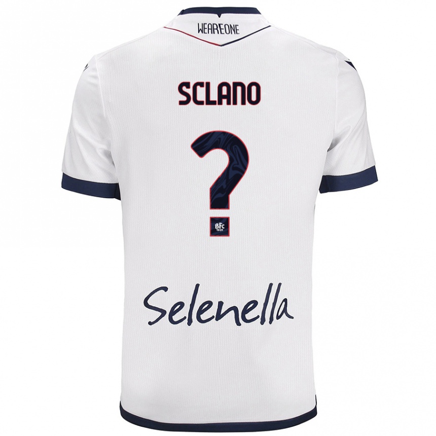 Kids Football Saymon Sclano #0 White Royal Blue Away Jersey 2024/25 T-Shirt Uk