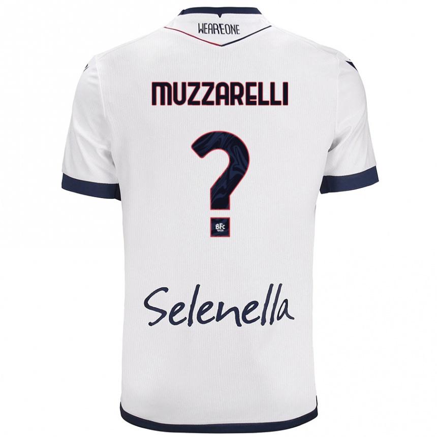 Kids Football Lorenzo Muzzarelli #0 White Royal Blue Away Jersey 2024/25 T-Shirt Uk