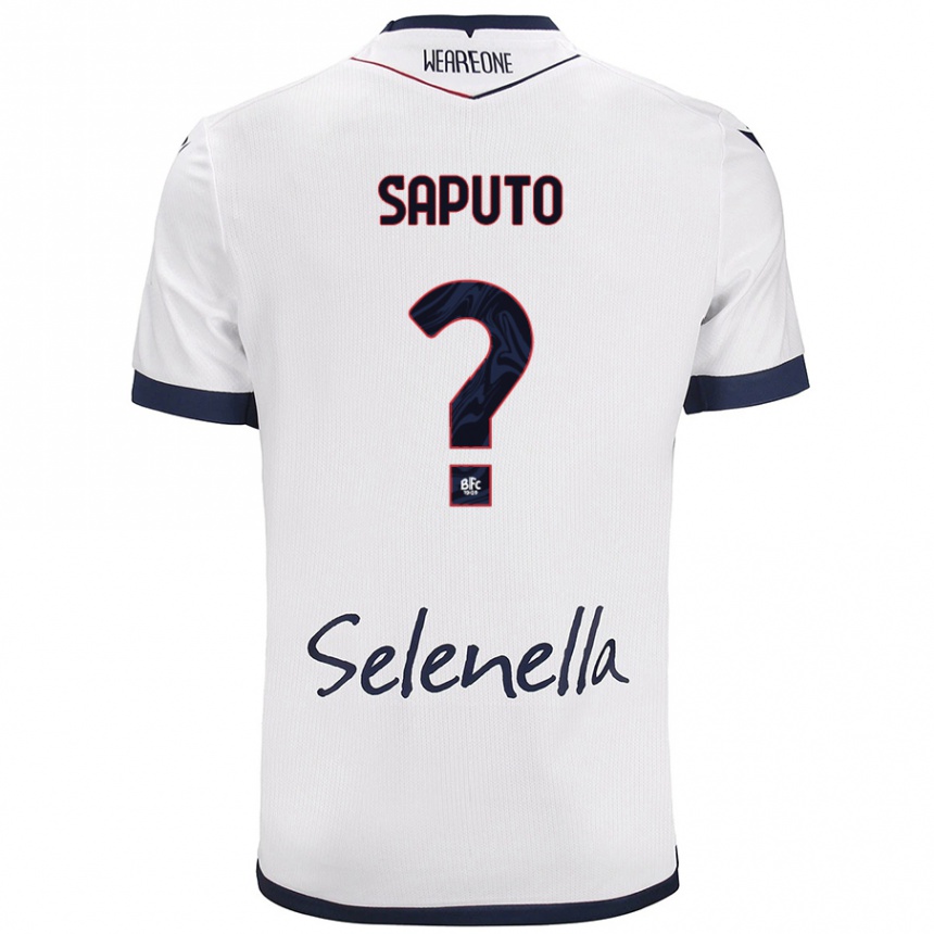 Kids Football Jesse Saputo #0 White Royal Blue Away Jersey 2024/25 T-Shirt Uk