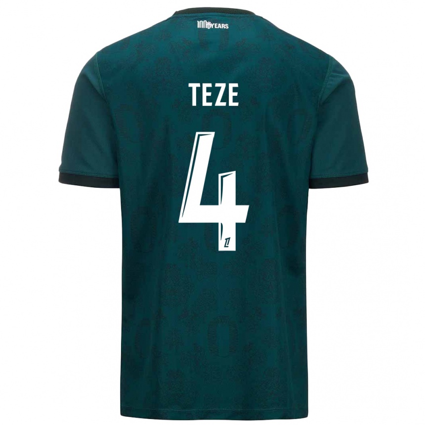 Kids Football Teze #4 Dark Green Away Jersey 2024/25 T-Shirt Uk