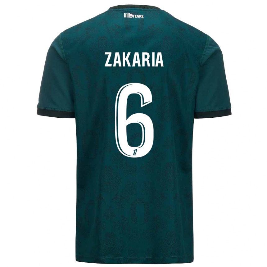 Kids Football Denis Zakaria #6 Dark Green Away Jersey 2024/25 T-Shirt Uk