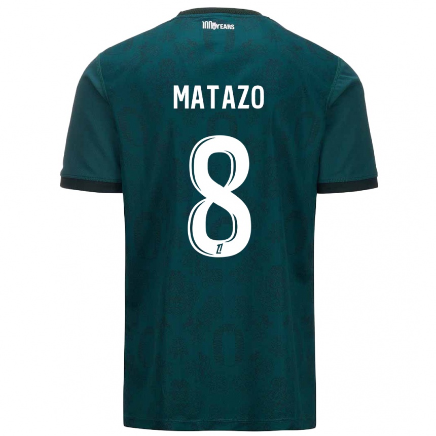 Kids Football Eliot Matazo #8 Dark Green Away Jersey 2024/25 T-Shirt Uk