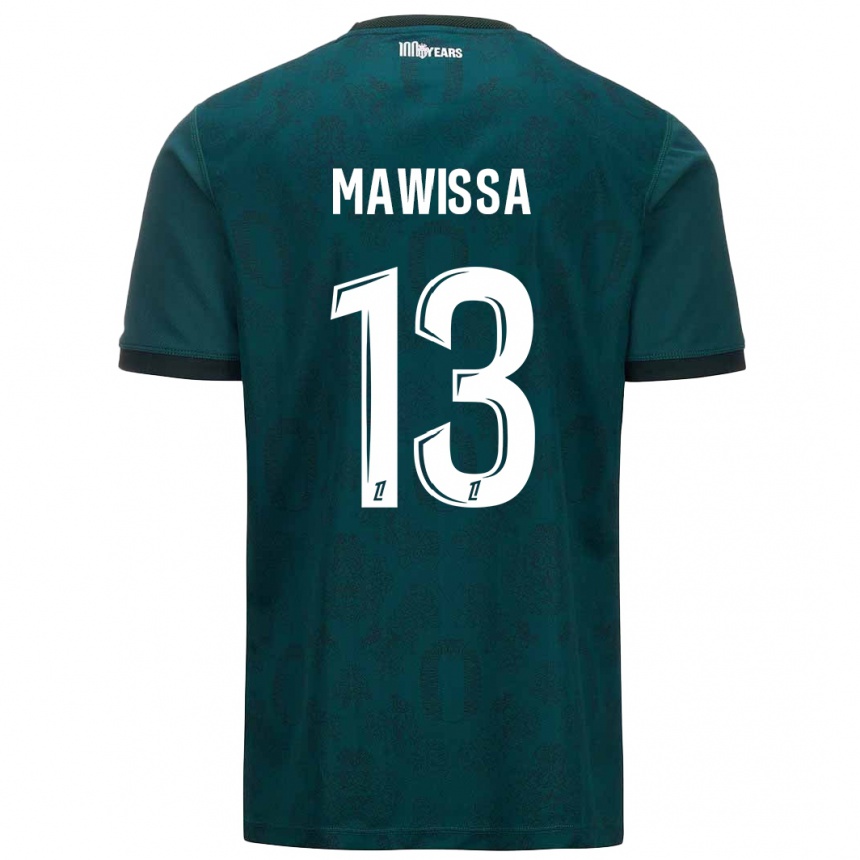 Kids Football Christian Mawissa Elebi #13 Dark Green Away Jersey 2024/25 T-Shirt Uk