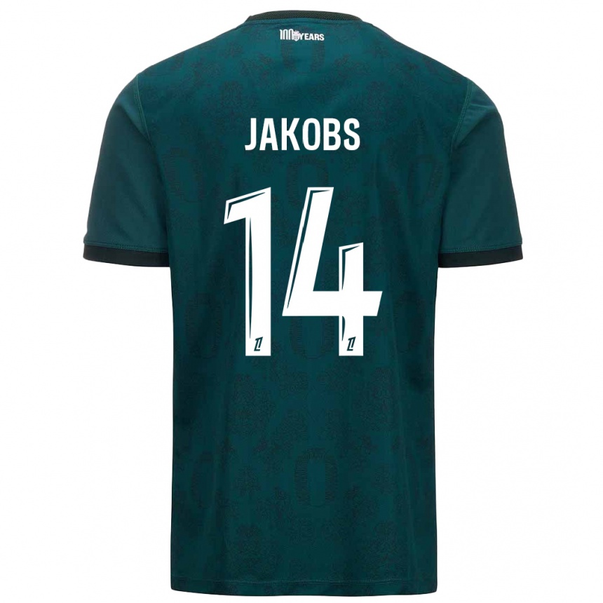 Kids Football Ismail Jakobs #14 Dark Green Away Jersey 2024/25 T-Shirt Uk