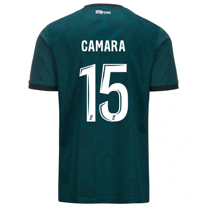 Kids Football Lamine Camara #15 Dark Green Away Jersey 2024/25 T-Shirt Uk