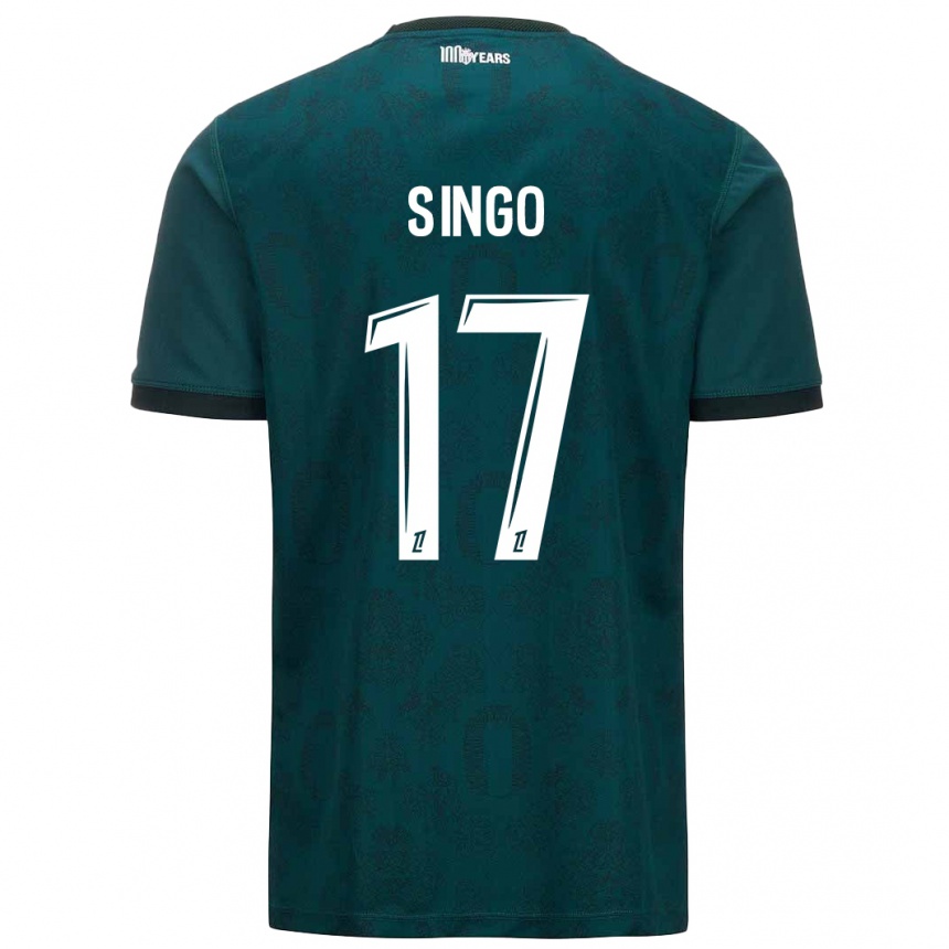 Kids Football Wilfried Singo #17 Dark Green Away Jersey 2024/25 T-Shirt Uk