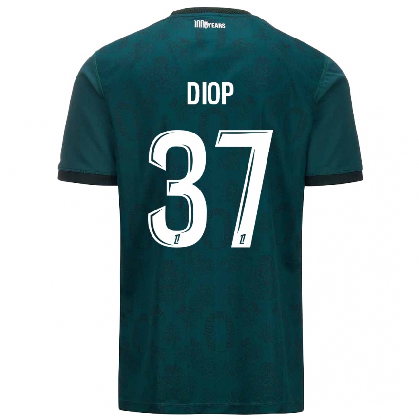 Kids Football Edan Diop #37 Dark Green Away Jersey 2024/25 T-Shirt Uk