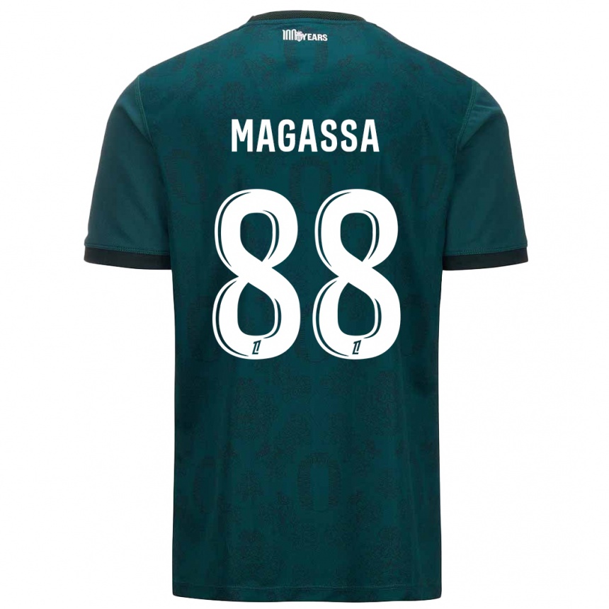 Kids Football Soungoutou Magassa #88 Dark Green Away Jersey 2024/25 T-Shirt Uk