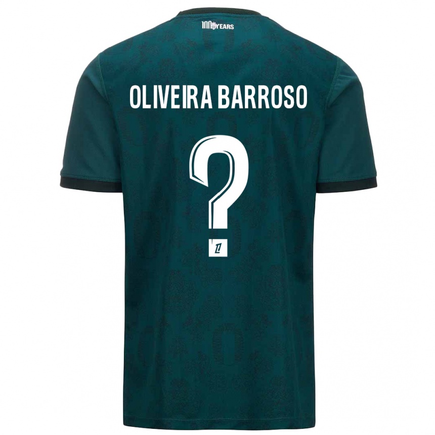 Kids Football Mickael Oliveira Barroso #0 Dark Green Away Jersey 2024/25 T-Shirt Uk