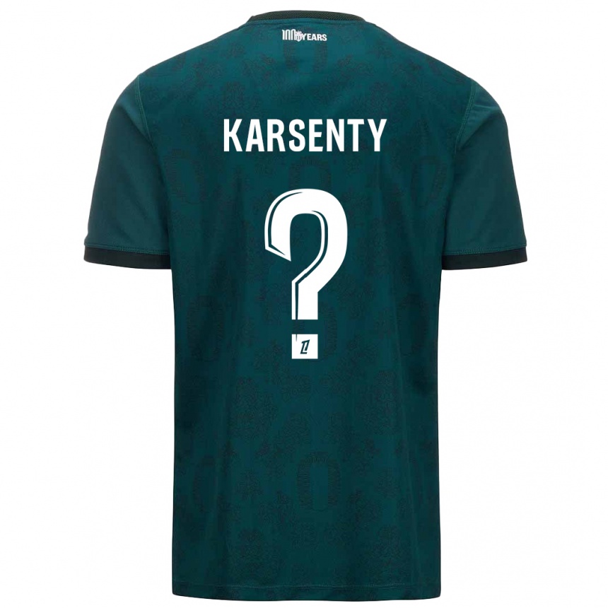 Kids Football Kylian Karsenty #0 Dark Green Away Jersey 2024/25 T-Shirt Uk