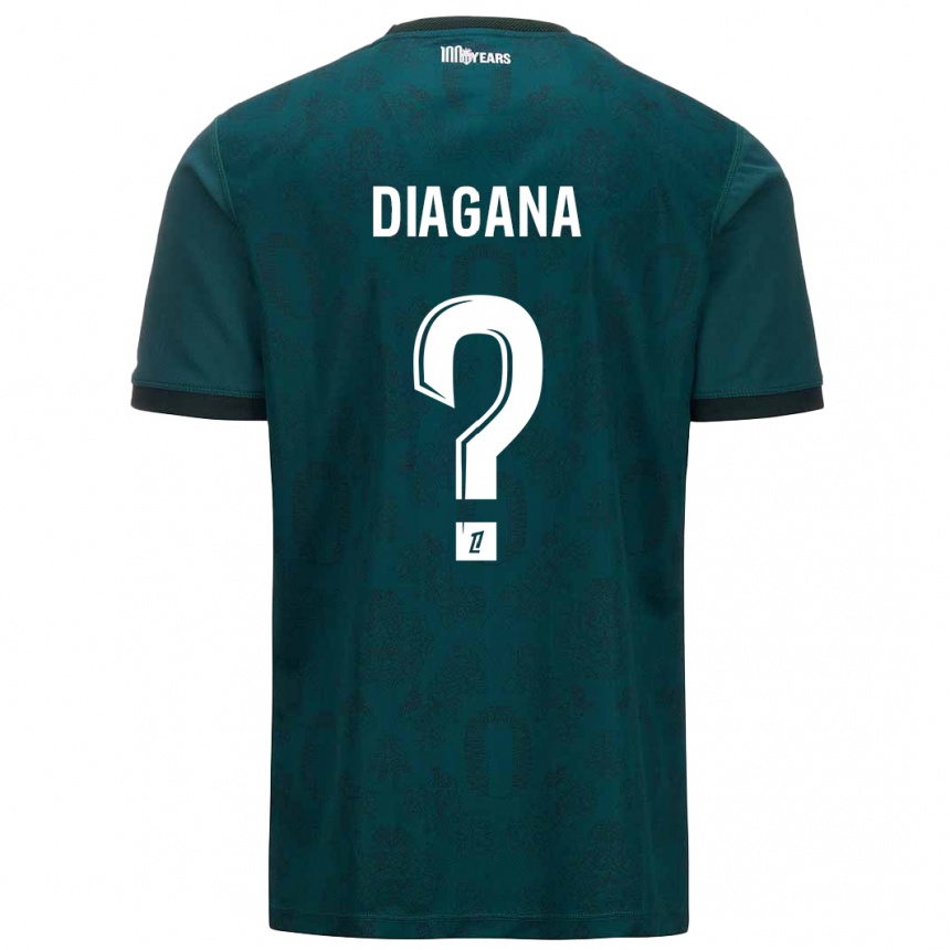 Kids Football Abdoulaye Diagana #0 Dark Green Away Jersey 2024/25 T-Shirt Uk