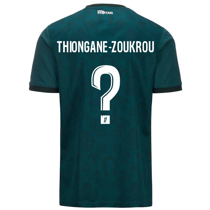 Kids Football Ackah-Tidiane Thiongane-Zoukrou #0 Dark Green Away Jersey 2024/25 T-Shirt Uk