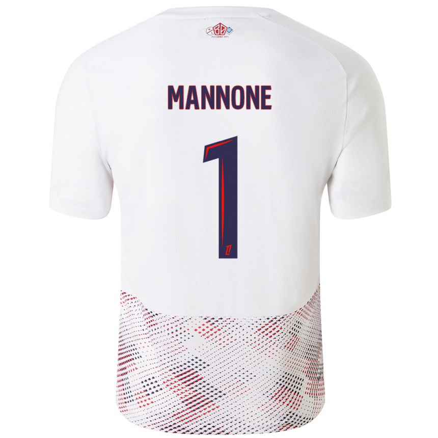 Kids Football Vito Mannone #1 White Royal Blue Away Jersey 2024/25 T-Shirt Uk