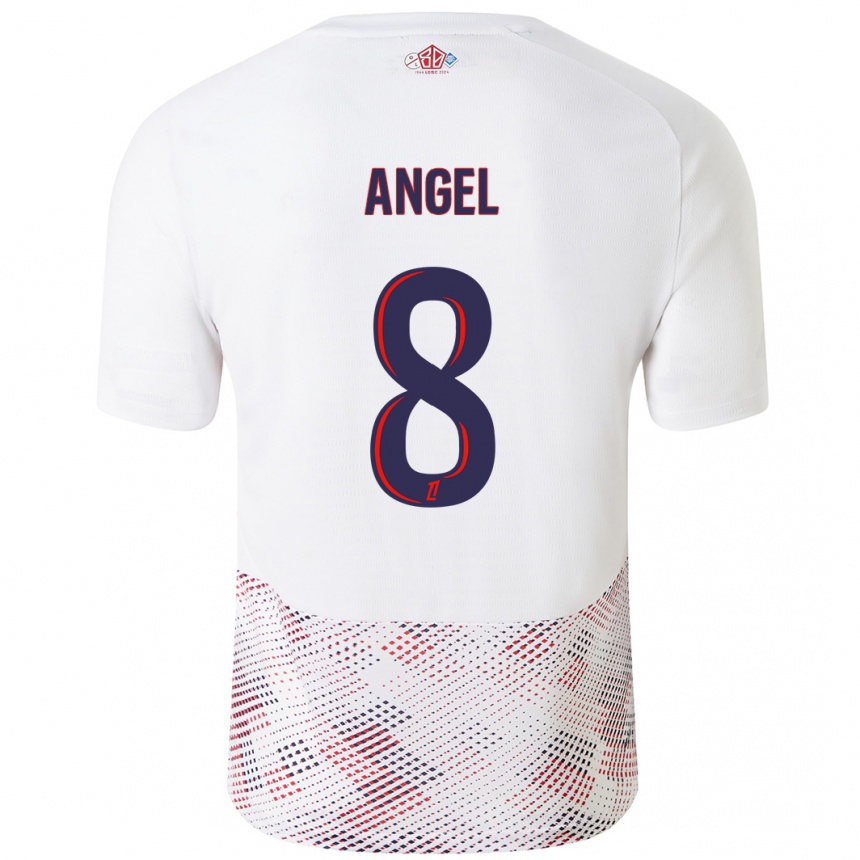 Kids Football Angel Gomes #8 White Royal Blue Away Jersey 2024/25 T-Shirt Uk