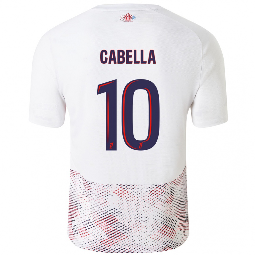 Kids Football Rémy Cabella #10 White Royal Blue Away Jersey 2024/25 T-Shirt Uk