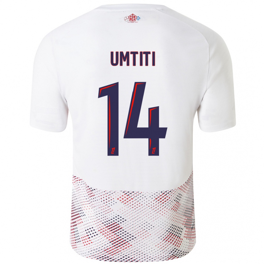 Kids Football Samuel Umtiti #14 White Royal Blue Away Jersey 2024/25 T-Shirt Uk