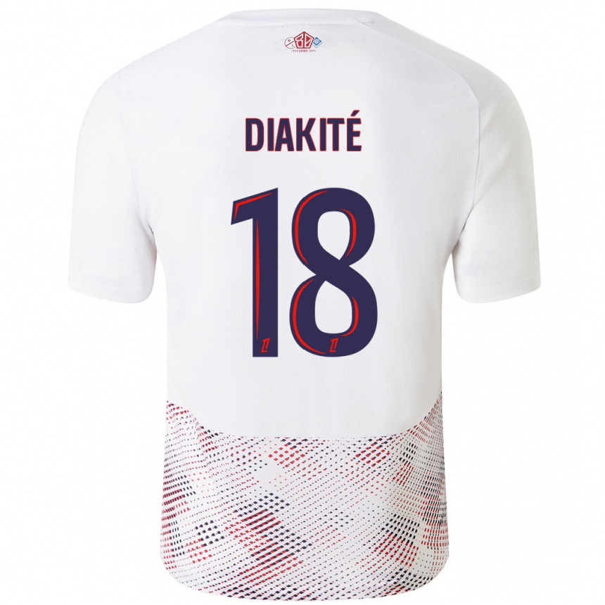 Kids Football Bafodé Diakité #18 White Royal Blue Away Jersey 2024/25 T-Shirt Uk