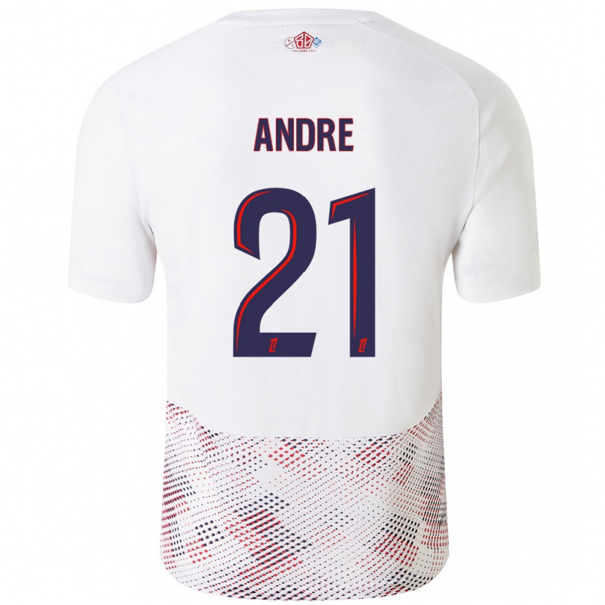 Kids Football Benjamin André #21 White Royal Blue Away Jersey 2024/25 T-Shirt Uk