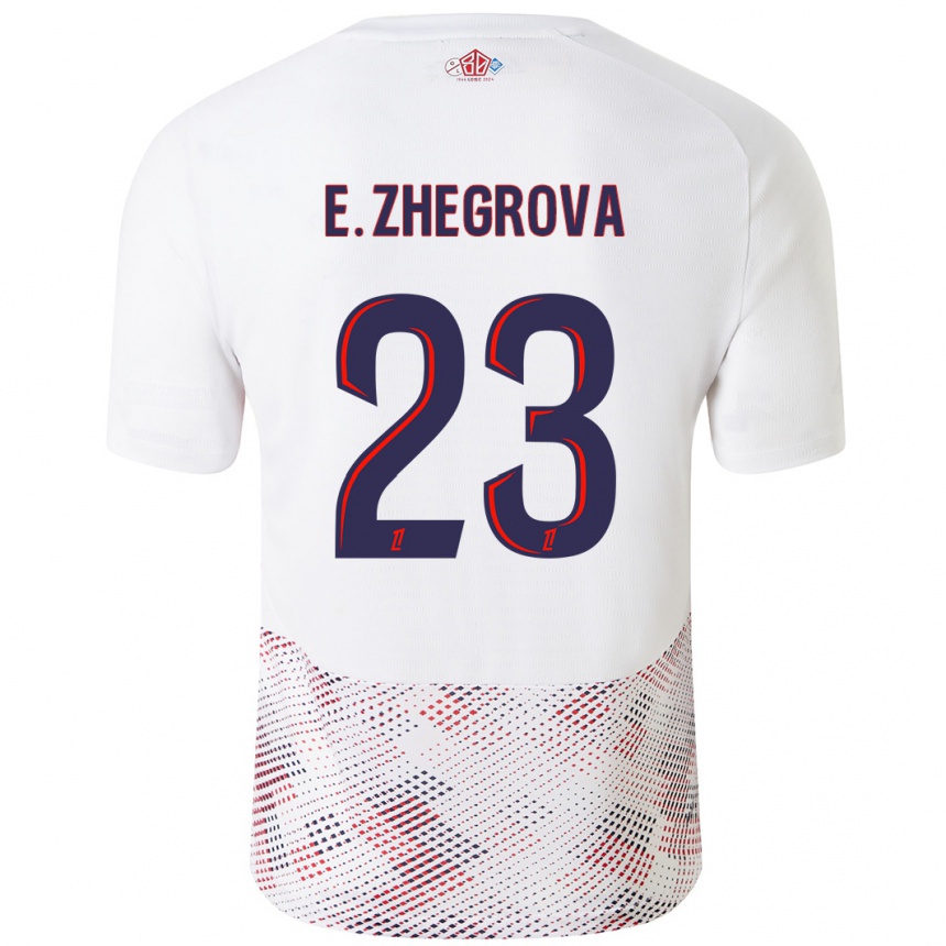 Kids Football Edon Zhegrova #23 White Royal Blue Away Jersey 2024/25 T-Shirt Uk