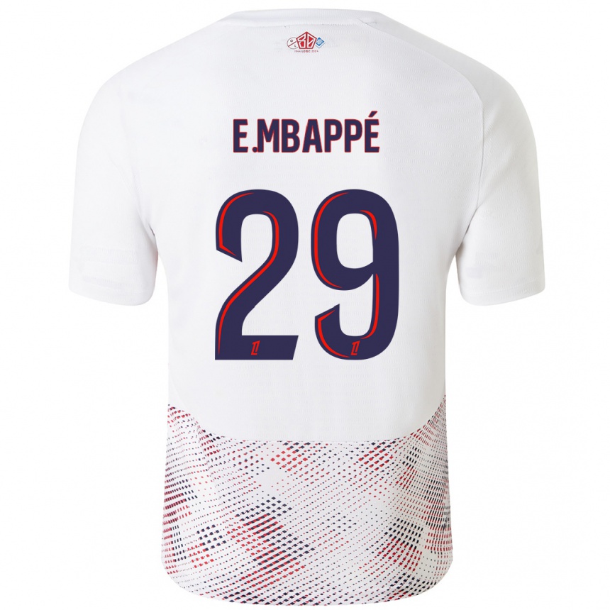 Kids Football Ethan Mbappe #29 White Royal Blue Away Jersey 2024/25 T-Shirt Uk