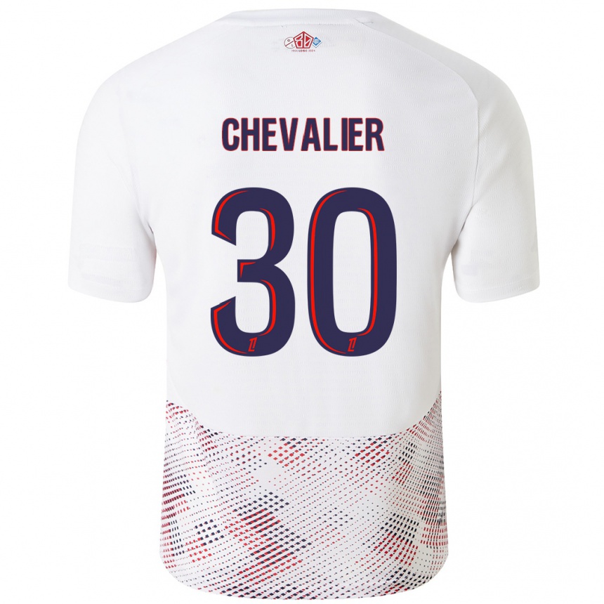 Kids Football Lucas Chevalier #30 White Royal Blue Away Jersey 2024/25 T-Shirt Uk