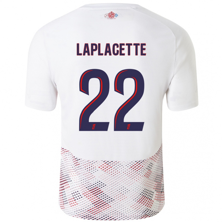 Kids Football Tess Laplacette #22 White Royal Blue Away Jersey 2024/25 T-Shirt Uk