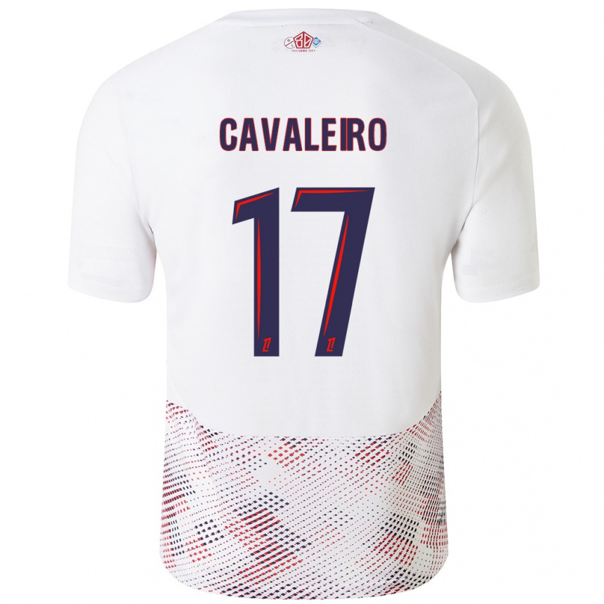 Kids Football Ivan Cavaleiro #17 White Royal Blue Away Jersey 2024/25 T-Shirt Uk