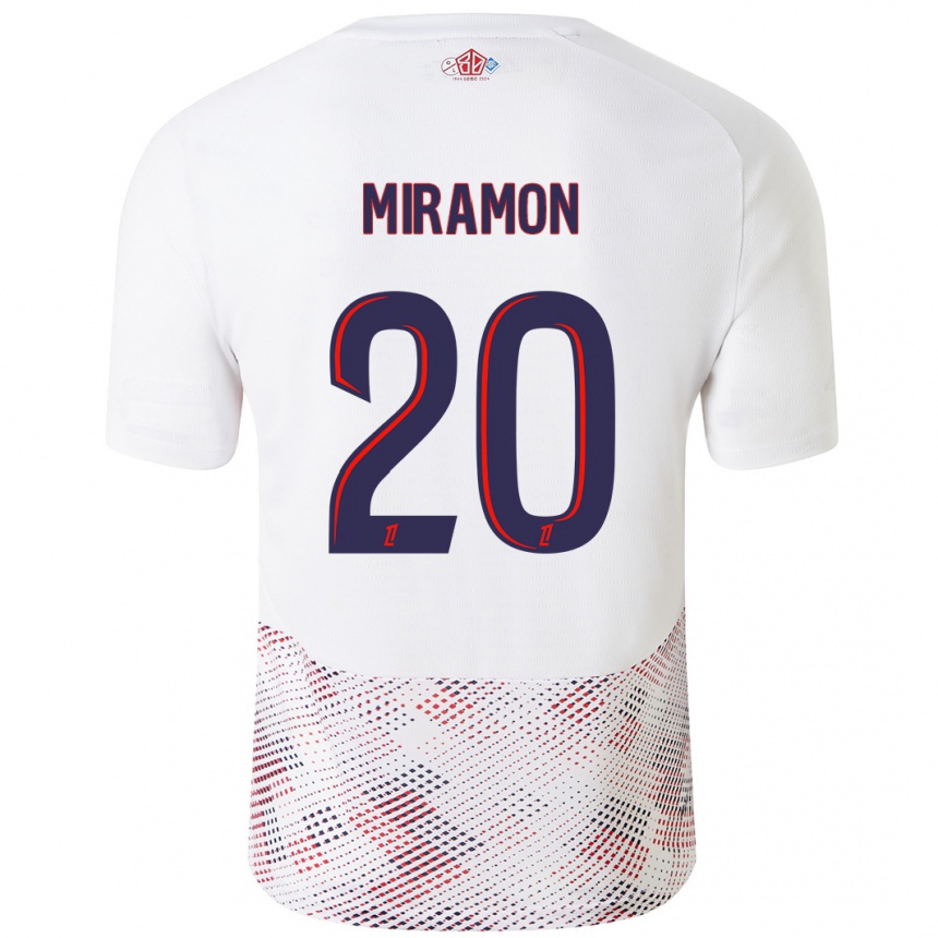 Kids Football Ignacio Miramón #20 White Royal Blue Away Jersey 2024/25 T-Shirt Uk