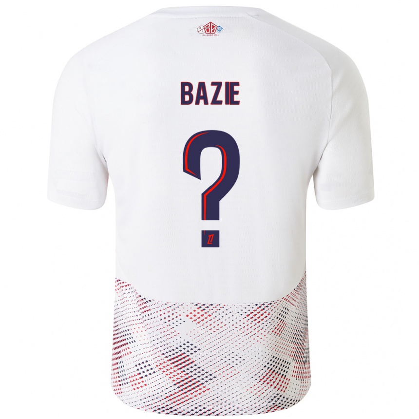 Kids Football Joffrey Bazie #0 White Royal Blue Away Jersey 2024/25 T-Shirt Uk