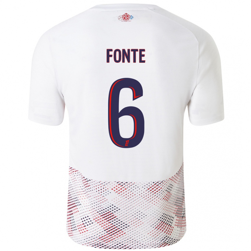 Kids Football Jose Fonte #6 White Royal Blue Away Jersey 2024/25 T-Shirt Uk