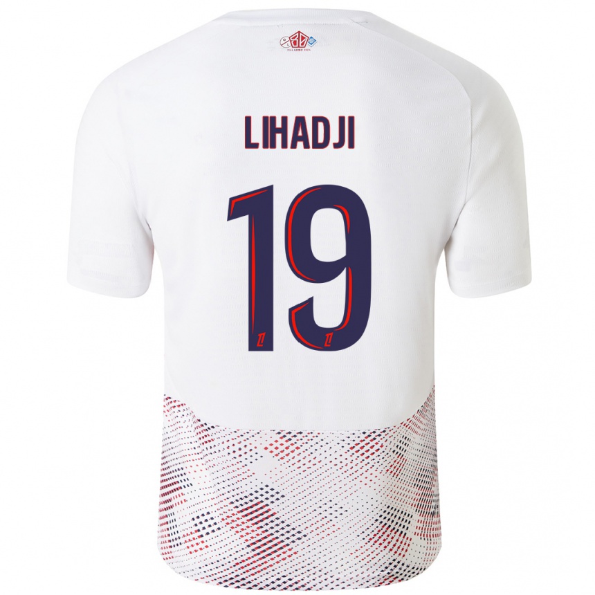 Kids Football Isaac Lihadji #19 White Royal Blue Away Jersey 2024/25 T-Shirt Uk