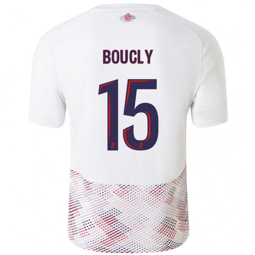 Kids Football Maite Boucly #15 White Royal Blue Away Jersey 2024/25 T-Shirt Uk