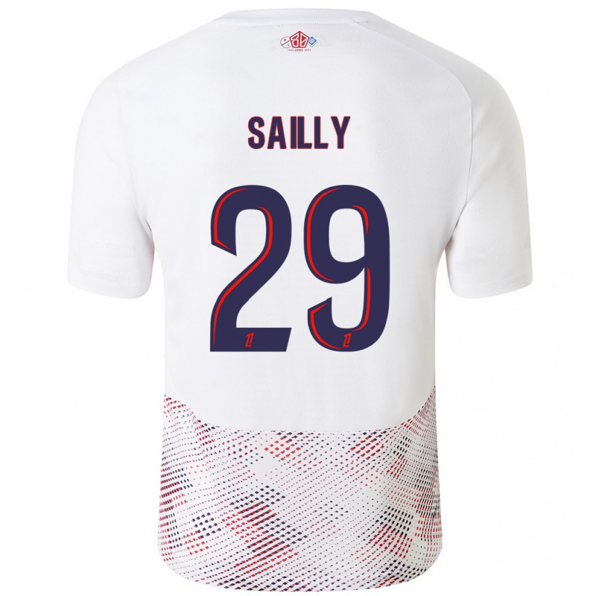 Kids Football Charlotte Sailly #29 White Royal Blue Away Jersey 2024/25 T-Shirt Uk