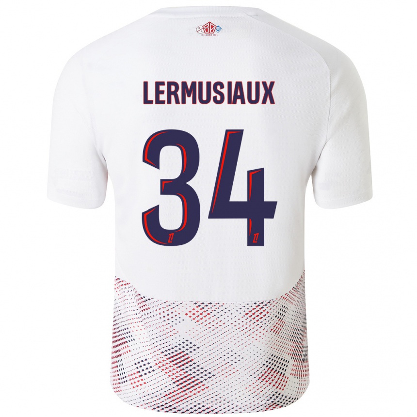 Kids Football Chrystal Lermusiaux #34 White Royal Blue Away Jersey 2024/25 T-Shirt Uk